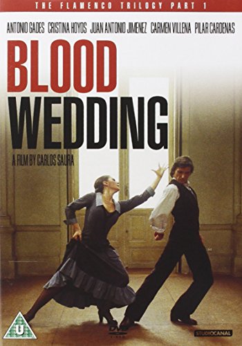 DVD cover for "Blood Wedding" featuring dancers in flamenco attire.