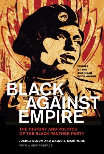 Book cover: Black man in a beret with bold text "Black Against Empire".