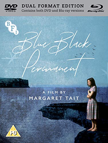 “Blue Black Permanent” Blu-ray cover with a woman standing by the sea.