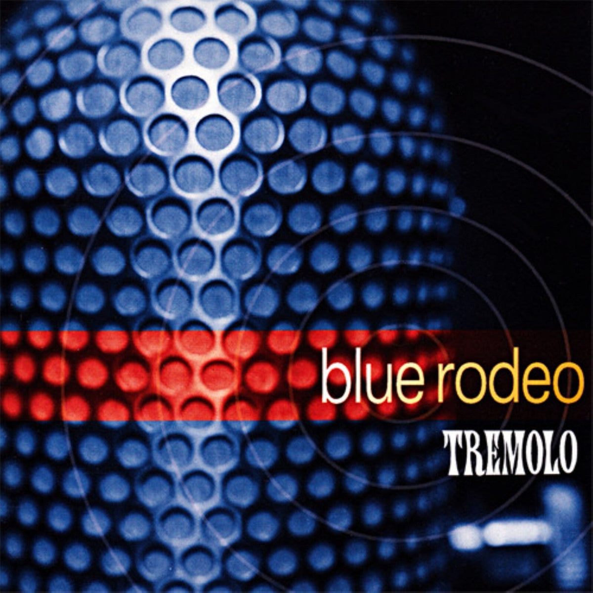 Blue Rodeo “Tremolo” CD cover, abstract blue and red dot pattern.