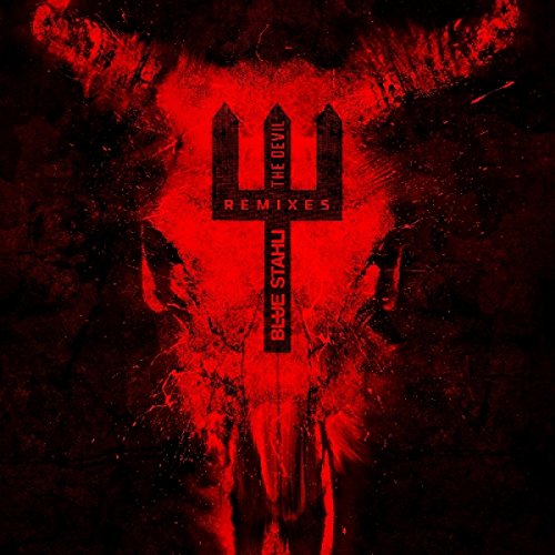 Red and black album cover with a trident-shaped cross and text.
