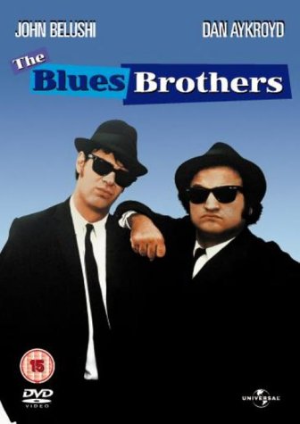 Blues Brothers DVD cover featuring John Belushi and Dan Aykroyd in hats.