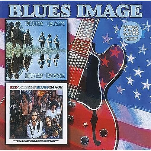 CD cover featuring two album inserts over a red, white, and blue guitar graphic.