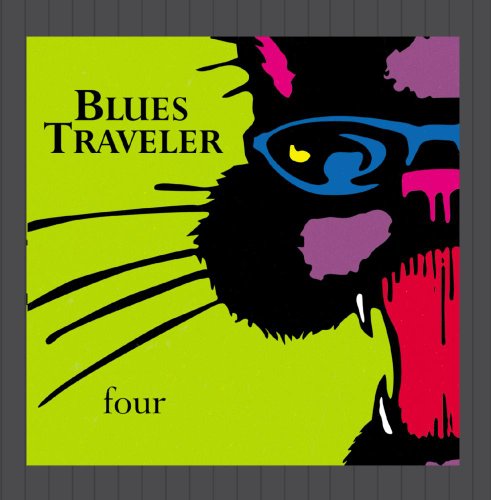 Blues Traveler album "Four" cover with a stylized cat’s face.