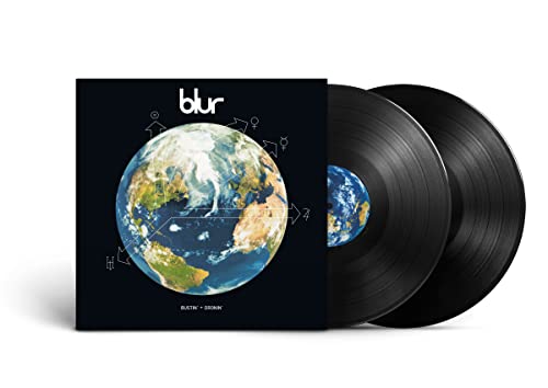 Blur album cover with Earth image and two black vinyl records.