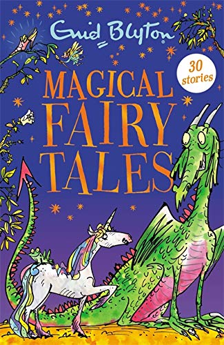 Book cover featuring a dragon, unicorn, and the title “Magical Fairy Tales”.