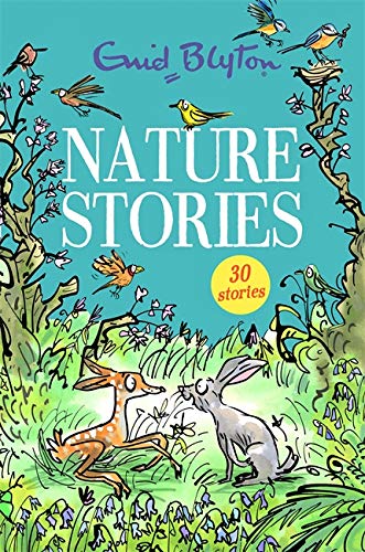Book cover with illustrated animals in a green meadow, titled "Nature Stories".
