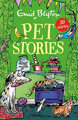 Book cover with illustrated animals: dog, cat, birds, mice, and fish.
