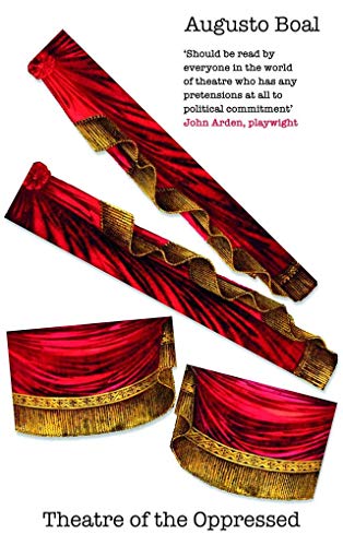 Book cover with red stage curtains and text by Augusto Boal.