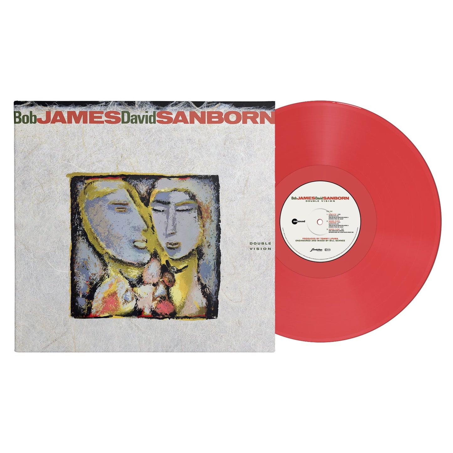 Bob James & David Sanborn "Double Vision" vinyl record with red disc.