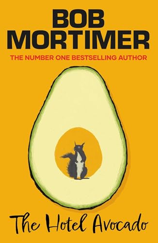 Book cover: yellow background, avocado with a squirrel inside.