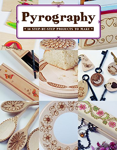 Book cover displaying wood-burned crafts: spoons, boxes, and ornaments.
