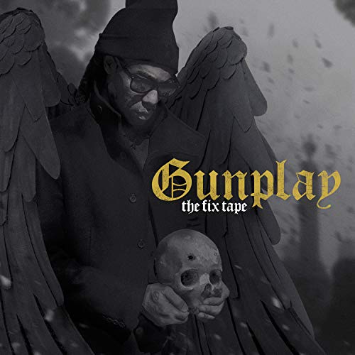 Bob Ross as an angel holding a skull, with the title "Gunplay.