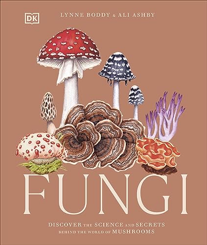 Book cover featuring detailed illustrations of various colorful fungi species.