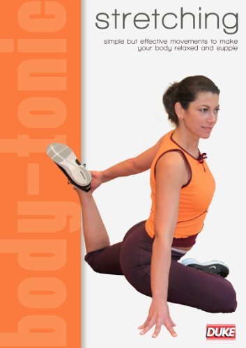 DVD cover featuring a woman stretching her leg, orange and white design.