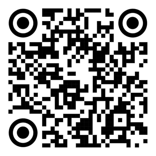 Black and white QR code with three circular target designs.