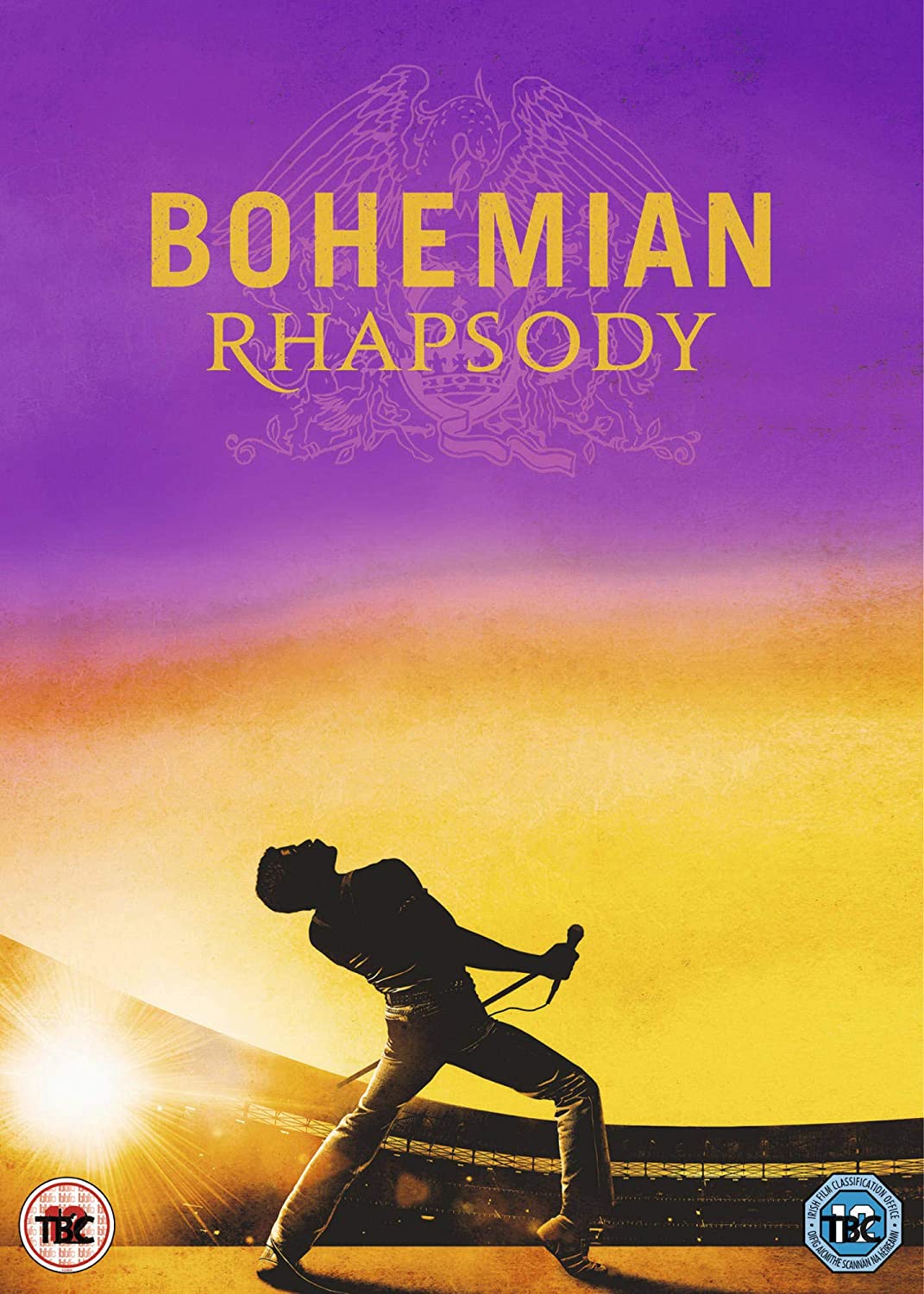"Bohemian Rhapsody DVD cover featuring Freddie Mercury singing into a microphone."