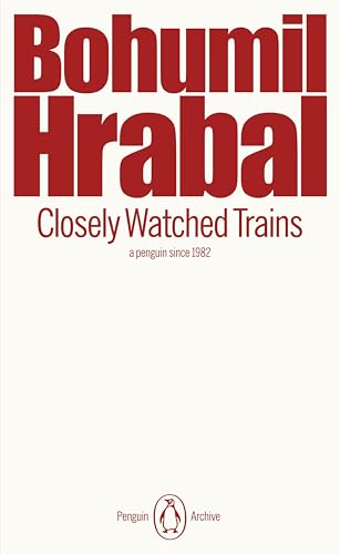 Book cover for "Closely Watched Trains" with red text on a cream background.