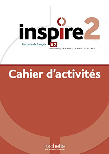 French language textbook “Inspire 2” activity book, red and white cover.