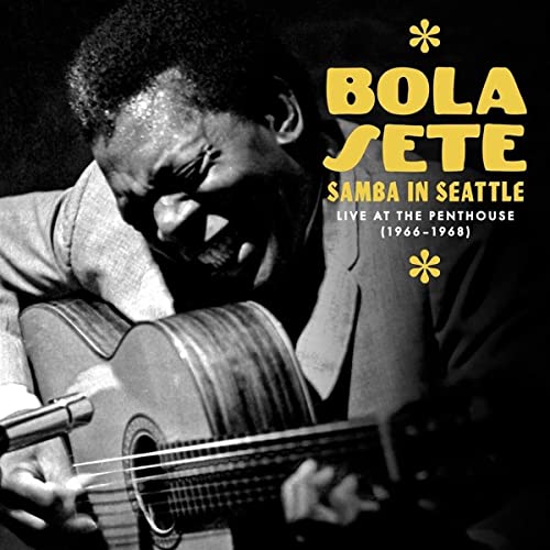 Bola Sete playing guitar, album cover for "Samba In Seattle", 1966-1968.