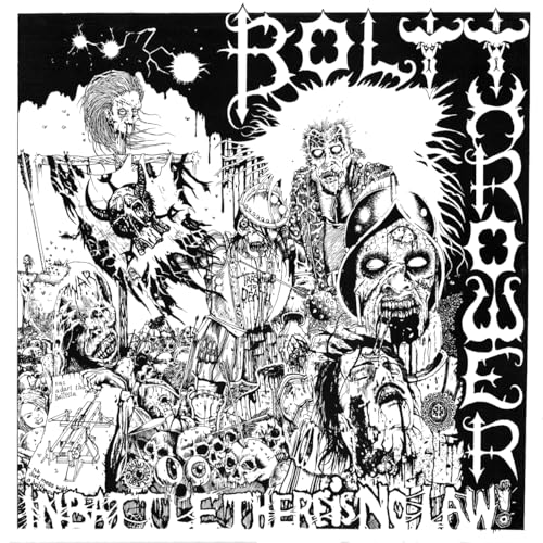 CD case with dark artwork, likely Bolt Thrower band logo, and grunge metal style graphics.