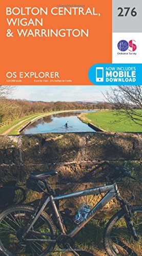 Ordnance Survey Explorer Map 276 cover, showing a landscape and bicycle.