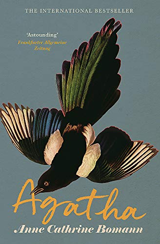 Book cover: a magpie in flight over a pale blue background.