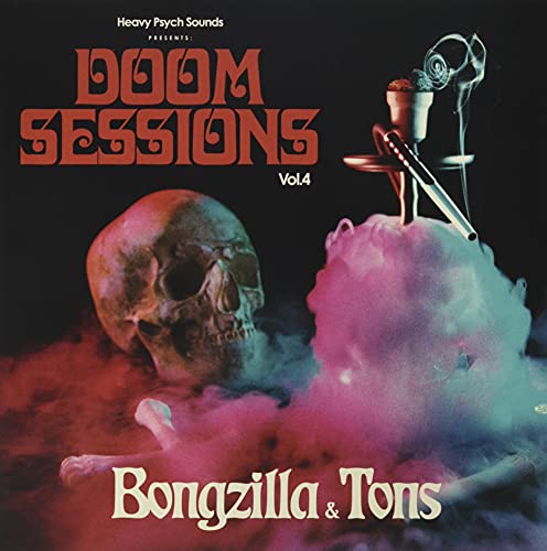 Vinyl cover art featuring a skull and smoking bong surrounded by red and blue smoke.