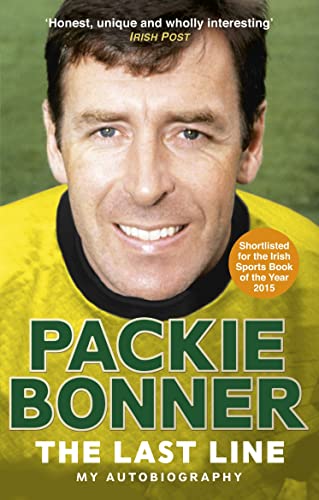 Book cover featuring Packie Bonner, Irish goalkeeper, and autobiography title.