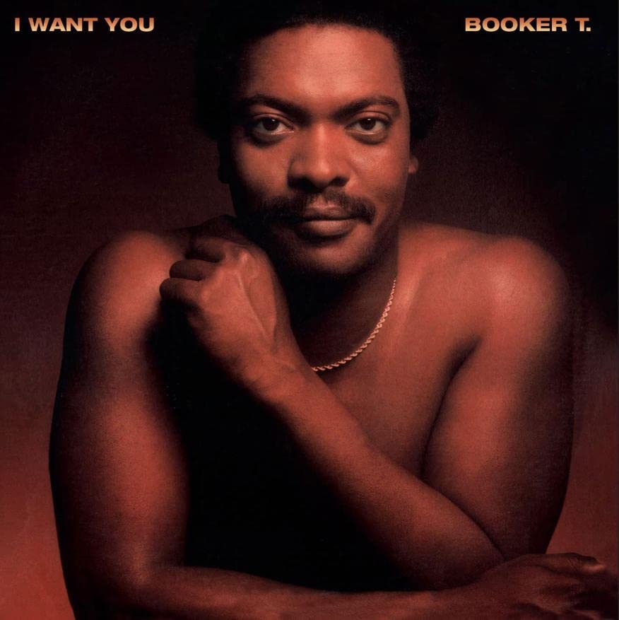 Booker T. album cover: portrait of a man in reddish tones.