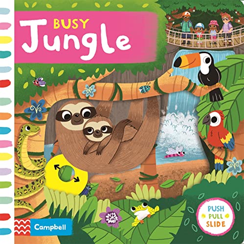 Illustrated children's book cover featuring sloths, a toucan, a parrot, and jungle scenery.