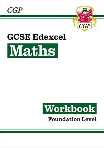 CGP GCSE Edexcel Maths Foundation level workbook cover with green text and branding.