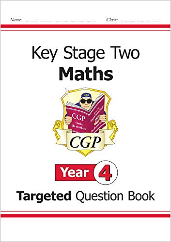 CGP Key Stage Two Maths Year 4 Targeted Question Book cover with mascot.