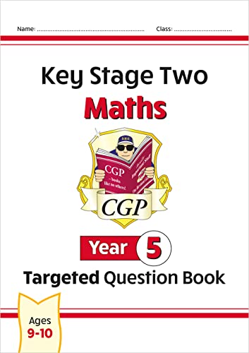 CGP Year 5 Maths Targeted Question Book cover with character reading a book.