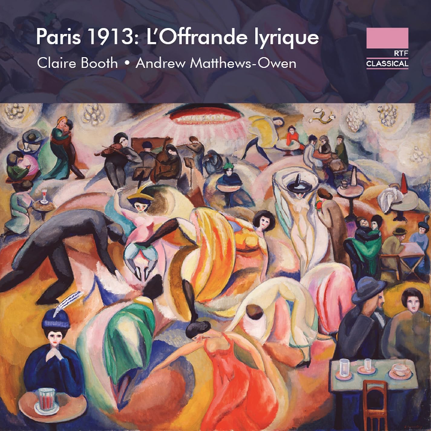 CD cover featuring a colorful, expressionist painting of a crowded Parisian scene.
