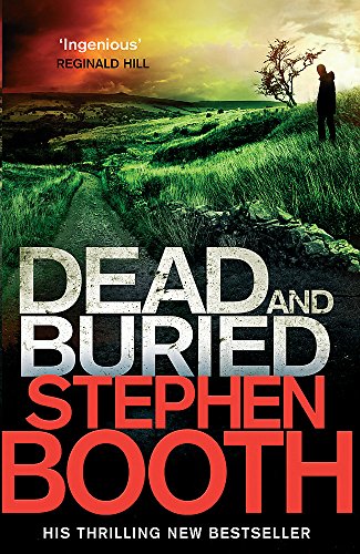 Book cover: rolling green hills, lone figure, bold title "Dead and Buried".
