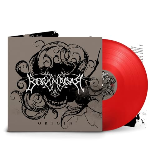 Borknagar "Origin" vinyl record with ornate black cover art and red disc.