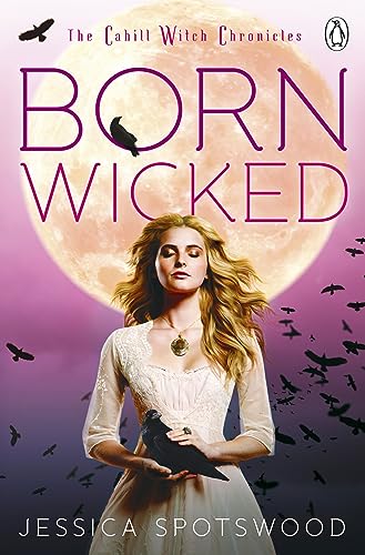 Book cover: "Born Wicked" featuring a woman with a raven, full moon.