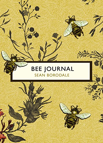 Yellow journal cover with vintage illustrations of bees and flowers.