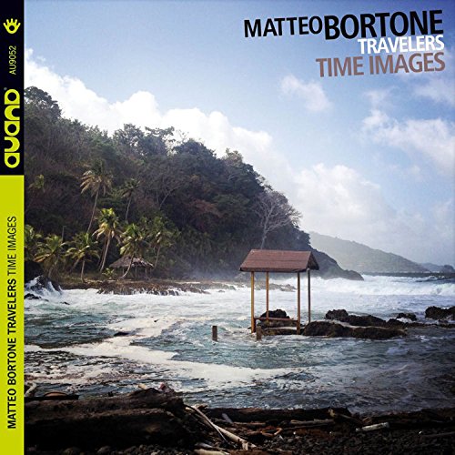 CD cover: coastal landscape with small wooden structure and waves.