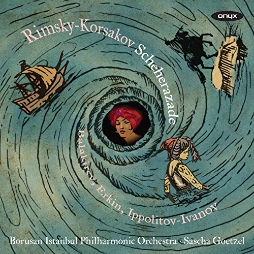 CD cover with illustrated swirling design, ships, and figures in blue tones.