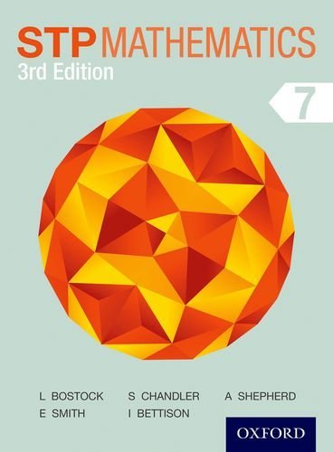 STP Mathematics 3rd Edition textbook cover featuring a geometric orange sphere on light blue.