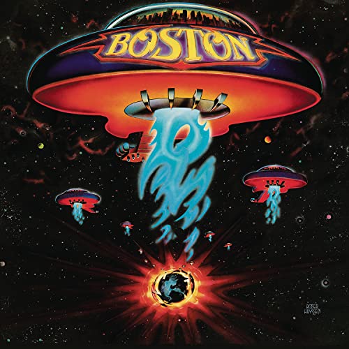 Boston album cover: UFOs over Earth with glowing blue energy.