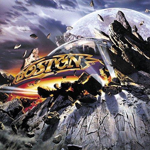 Boston "Walk On" CD cover: rocky landscape with a shattered planet.