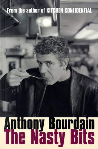 Book cover featuring Anthony Bourdain tasting food with a spoon.
