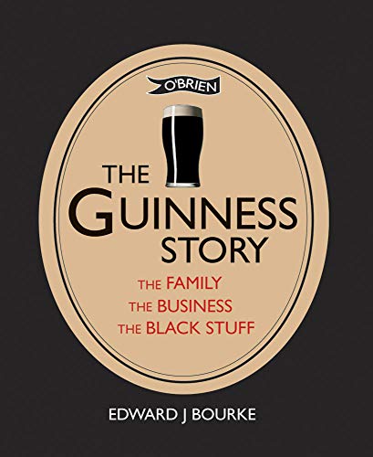 Book cover for "The Guinness Story" with a pint illustration.