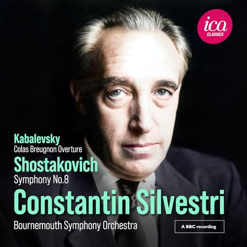 CD cover featuring portrait of conductor Constantin Silvestri.