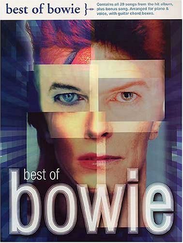 Sheet music cover featuring a fragmented portrait of David Bowie.