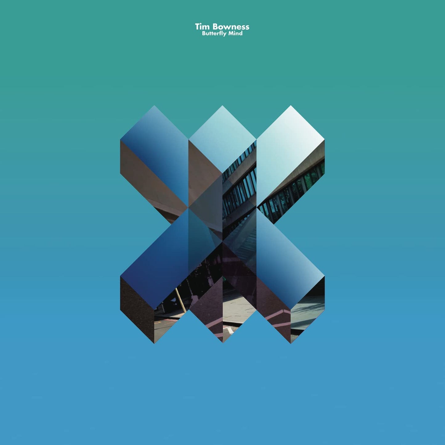 Album cover for Tim Bowness’ “Butterfly Mind” featuring abstract geometric shapes.