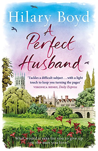 Book cover: "A Perfect Husband" with a manor house and floral foreground.
